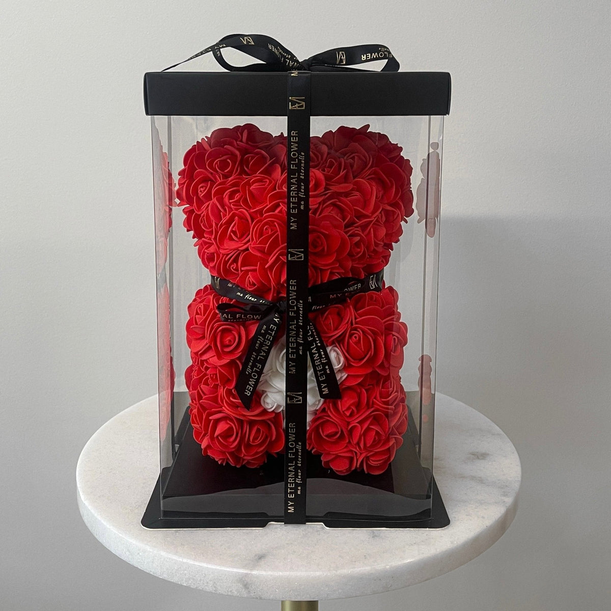 Mini Luxe Rose Bear 25cm in Red (Free Gift Box)