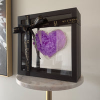 Floating Heart Lilac Hydrangea Acrylic Box