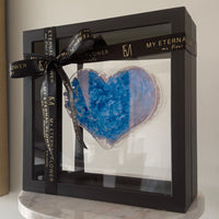 Floating Heart Blue Hydrangea Acrylic Box