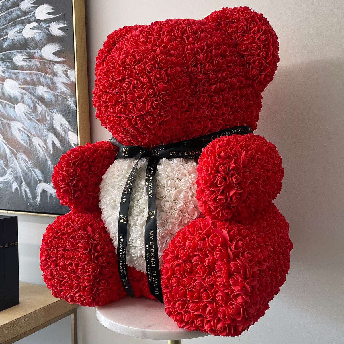 Giant rose deals teddy bear