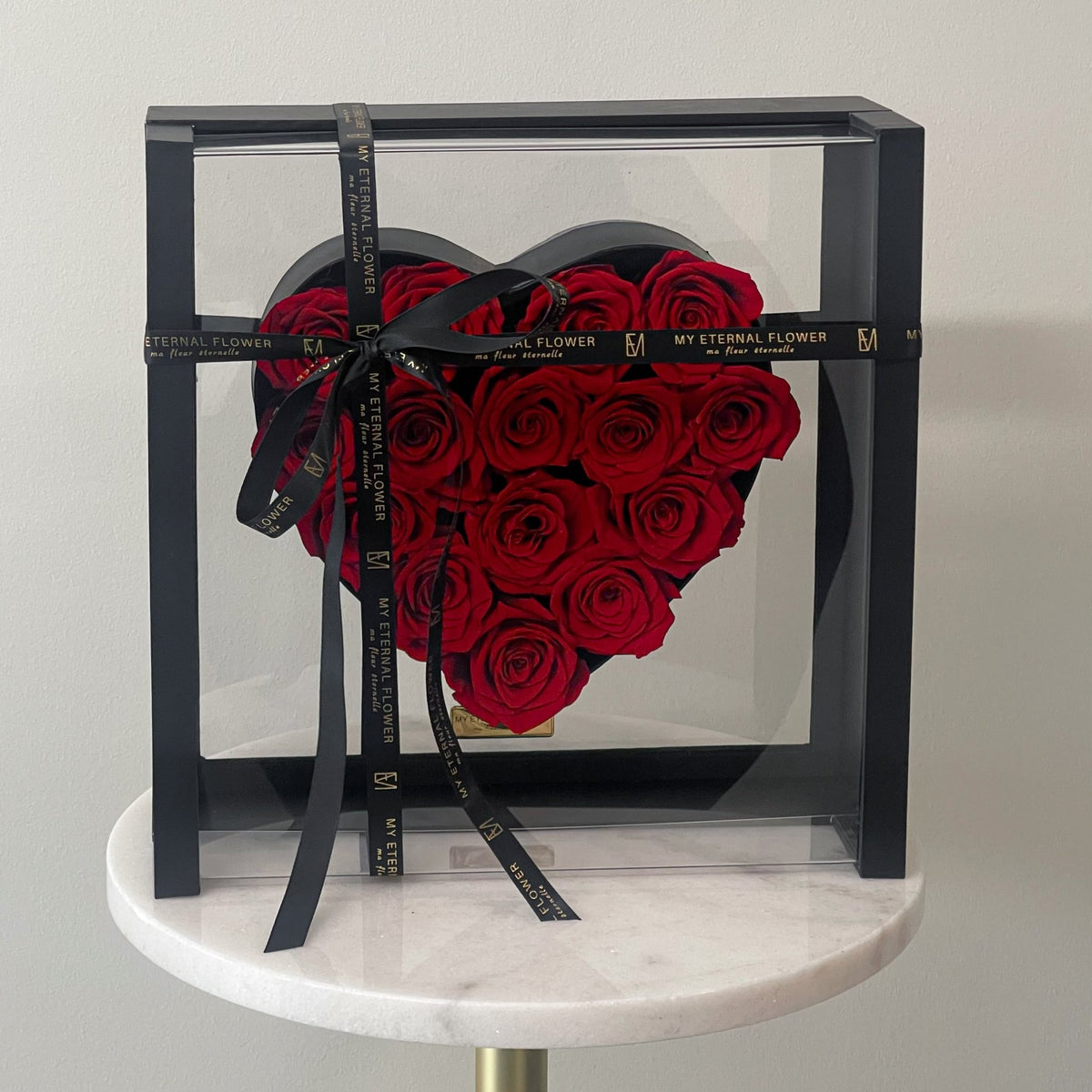 Acrylic Floating Heart Box in Luxe - My Eternal Flower