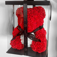 Luxe Rose Heart Bear 40cm in Red (Free Clear Gift Box) - My Eternal Flower